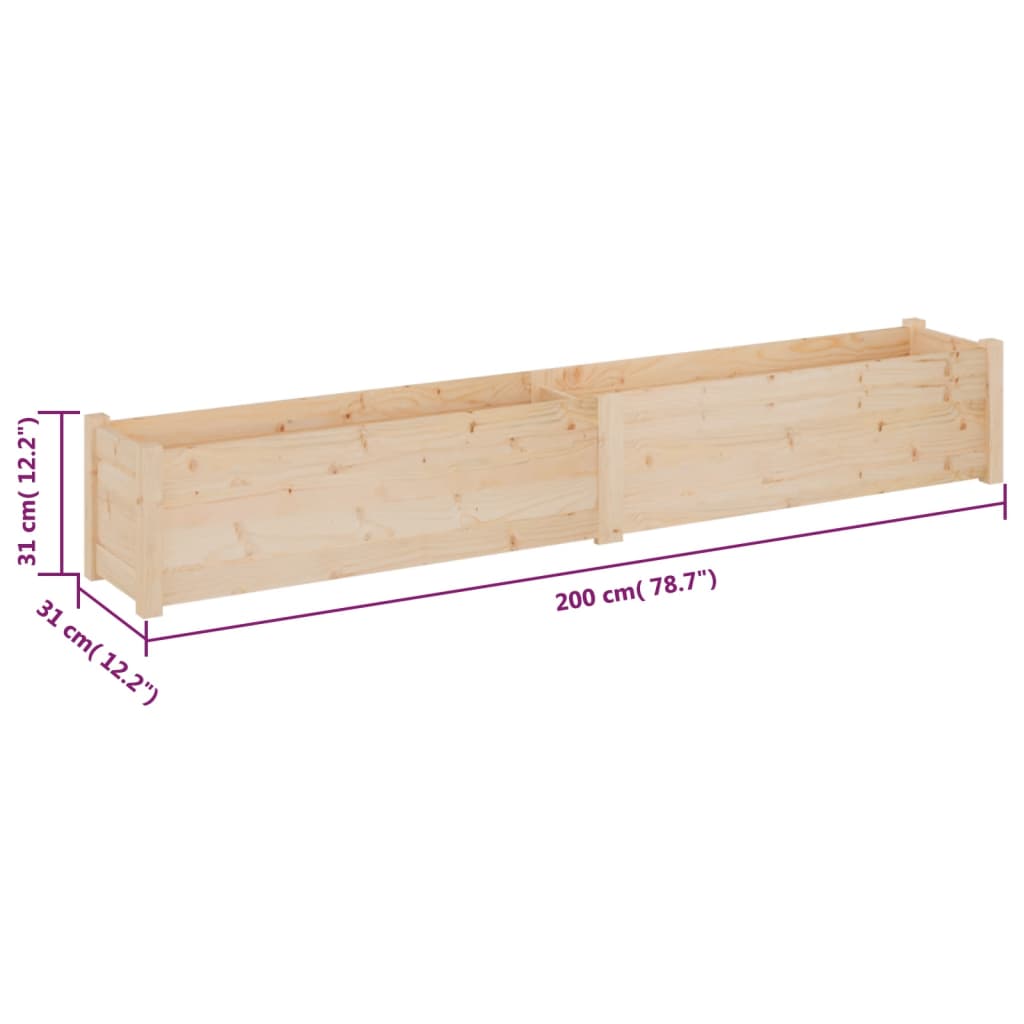 vidaXL Planter Outdoor Patio Raised Garden Bed Flower Box Solid Wood Pine-12