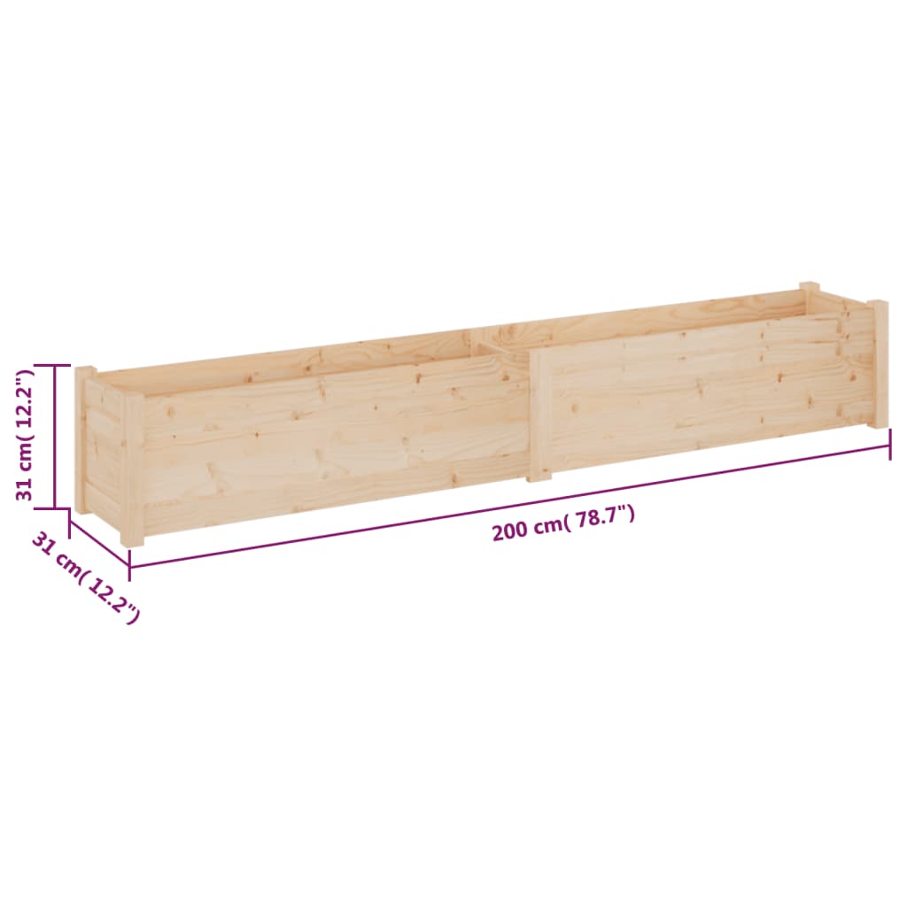 vidaXL Planter Outdoor Patio Raised Garden Bed Flower Box Solid Wood Pine-64