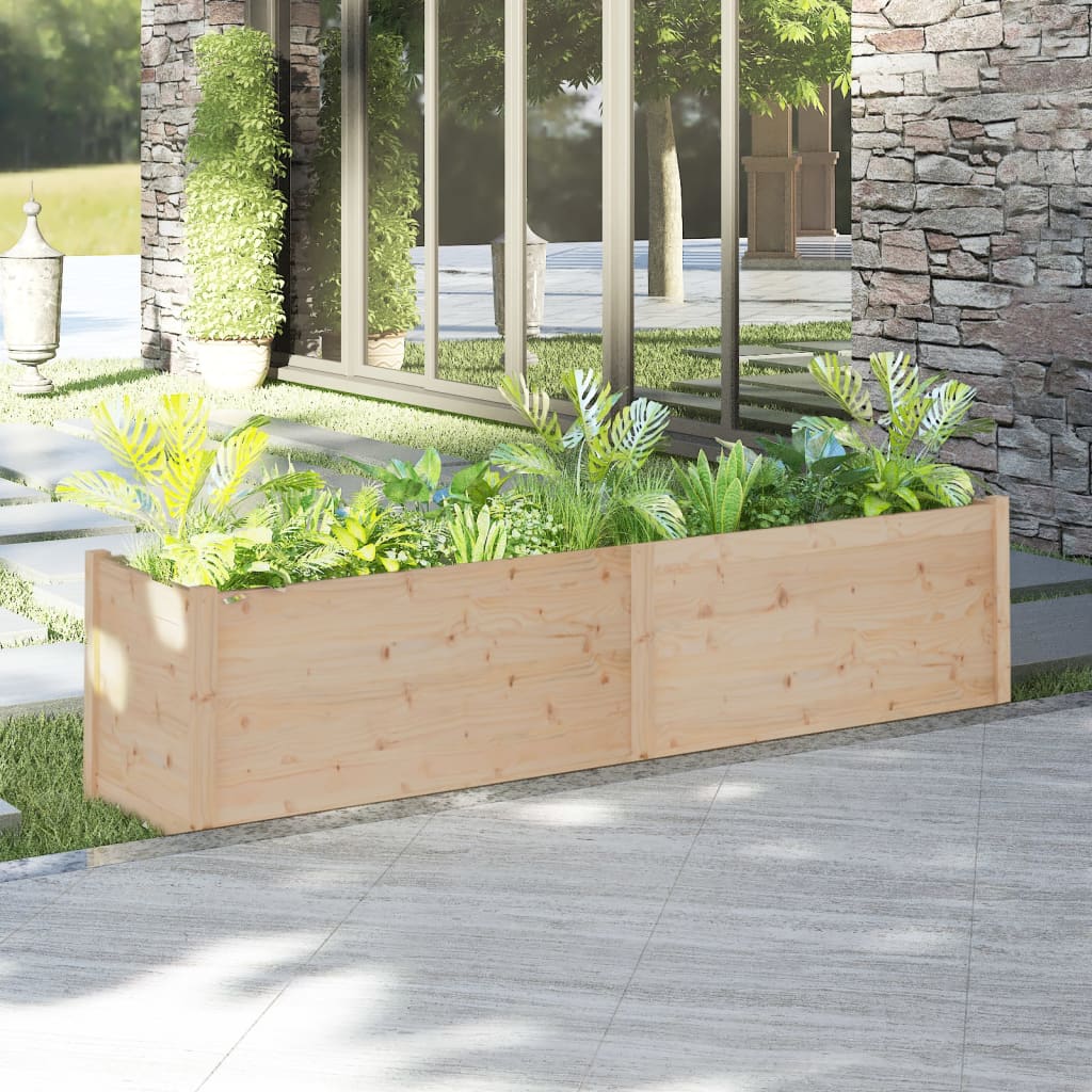 vidaXL Planter Patio Outdoor Raised Garden Bed Flower Box Solid Wood Pine-6