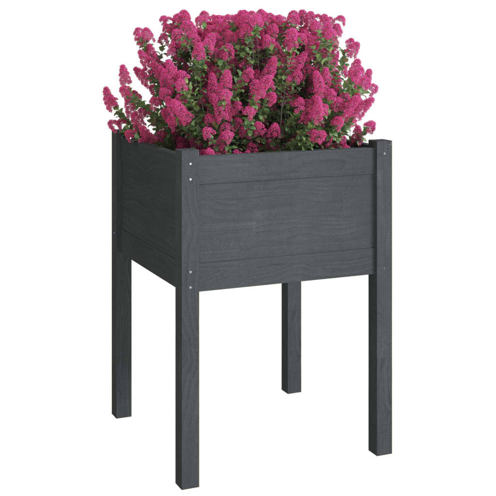 vidaXL Planter Outdoor Raised Garden Bed Flower Box with Legs Solid Wood Pine-43