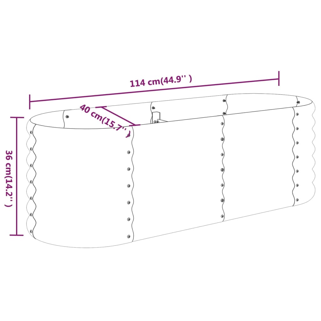 vidaXL Garden Raised Bed Patio Outdoor Raised Planter Box Powder-coated Steel-78