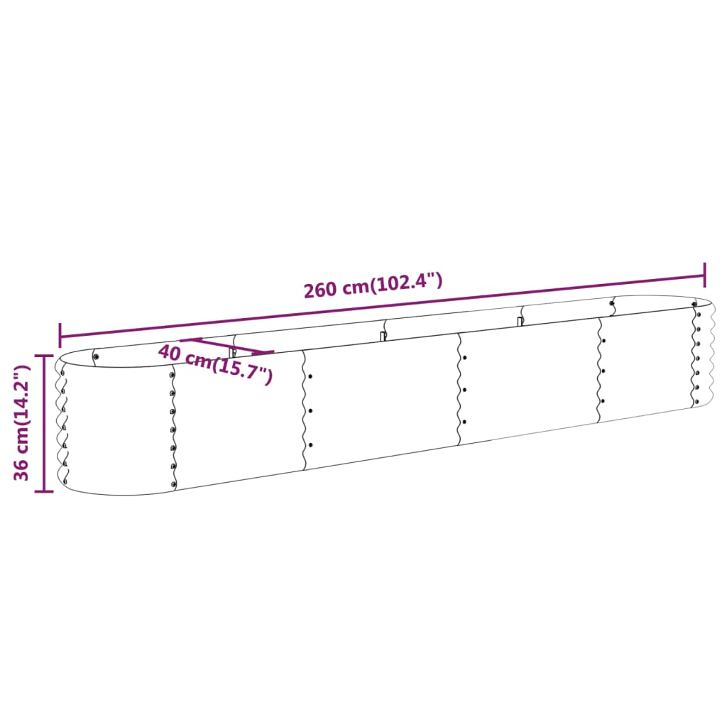 vidaXL Garden Raised Bed Patio Outdoor Raised Planter Box Powder-coated Steel-65