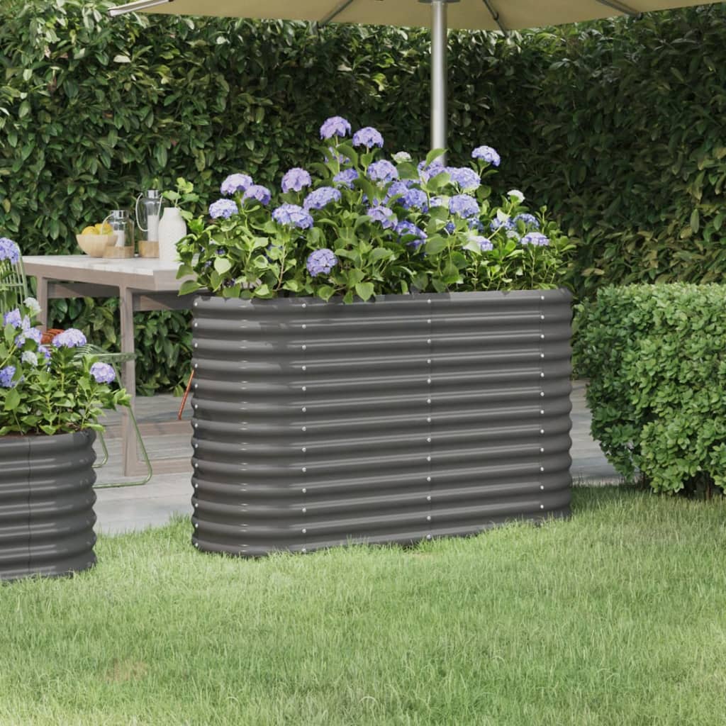 vidaXL Garden Raised Bed Patio Outdoor Raised Planter Box Powder-coated Steel-24