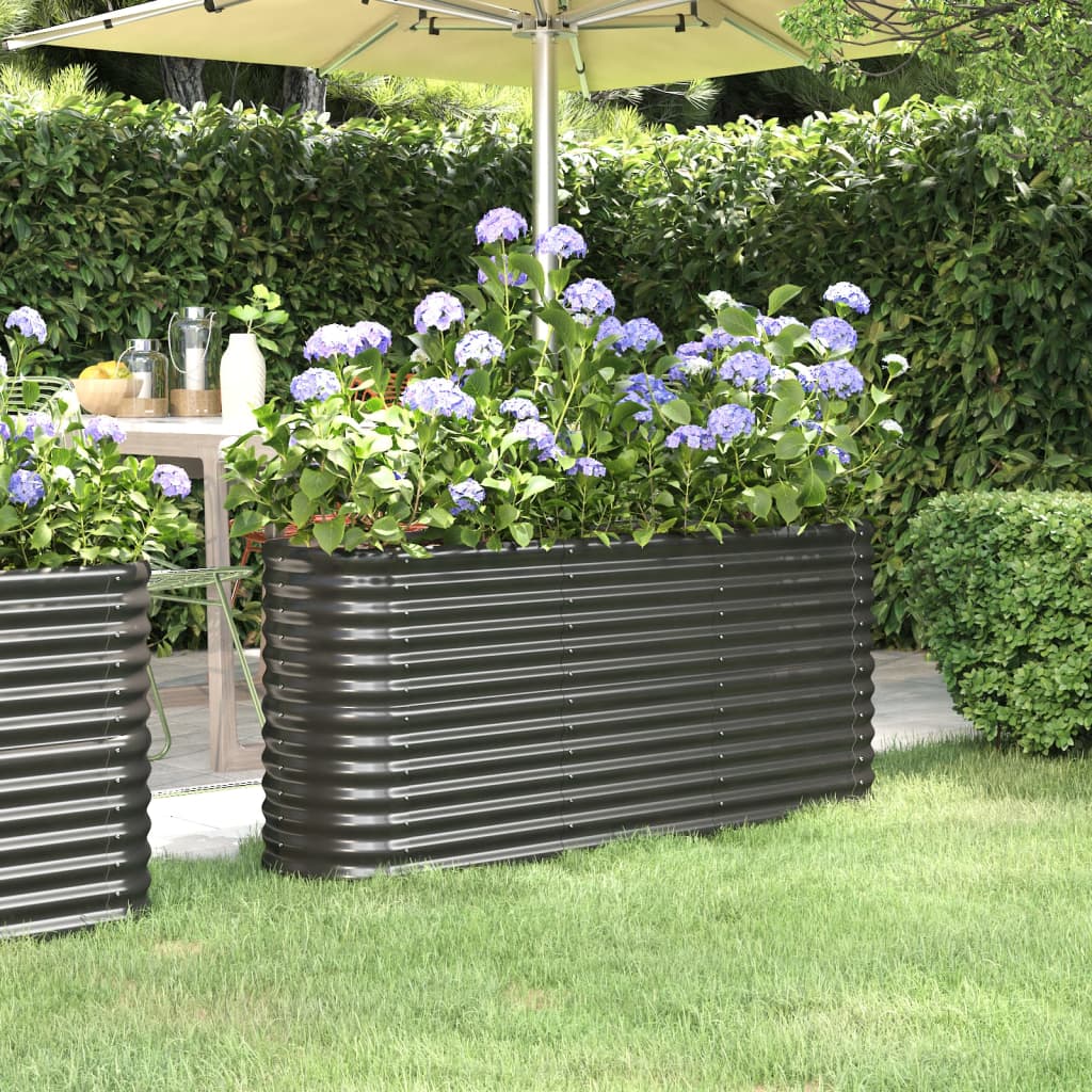 vidaXL Garden Raised Bed Patio Outdoor Raised Planter Box Powder-coated Steel-45