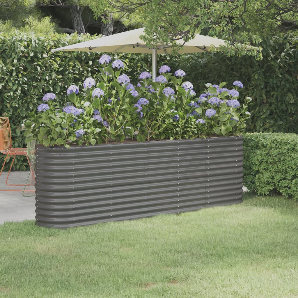 vidaXL Garden Raised Bed Patio Outdoor Raised Planter Box Powder-coated Steel-12