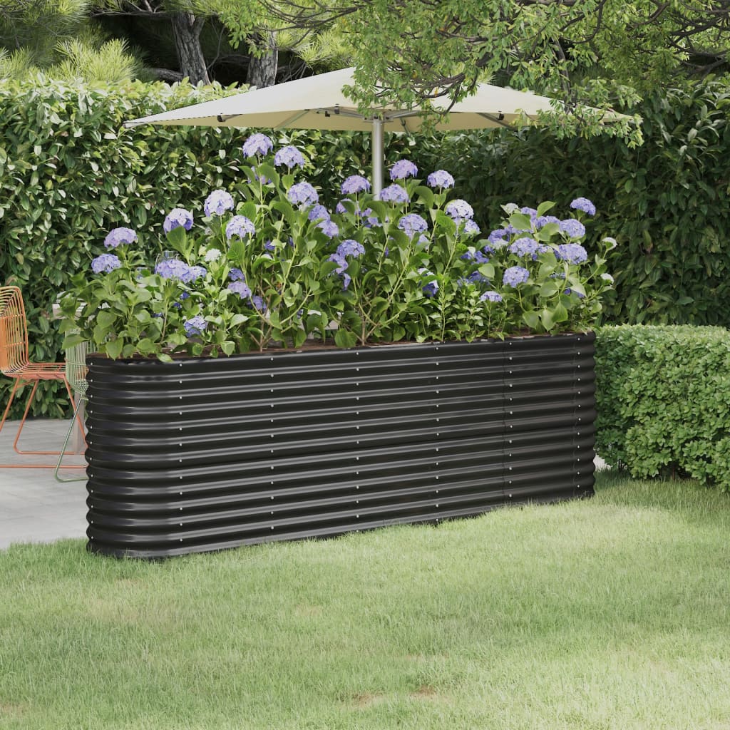 vidaXL Garden Raised Bed Patio Outdoor Raised Planter Box Powder-coated Steel-27