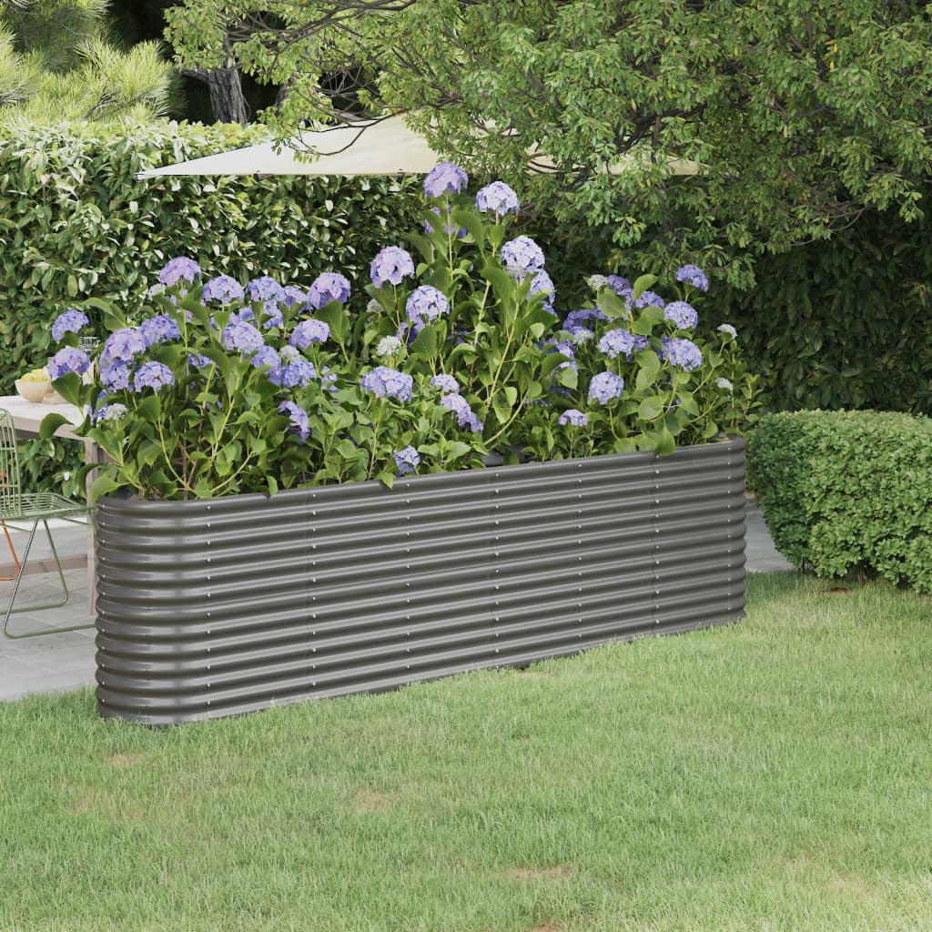 vidaXL Garden Raised Bed Patio Outdoor Raised Planter Box Powder-coated Steel-33