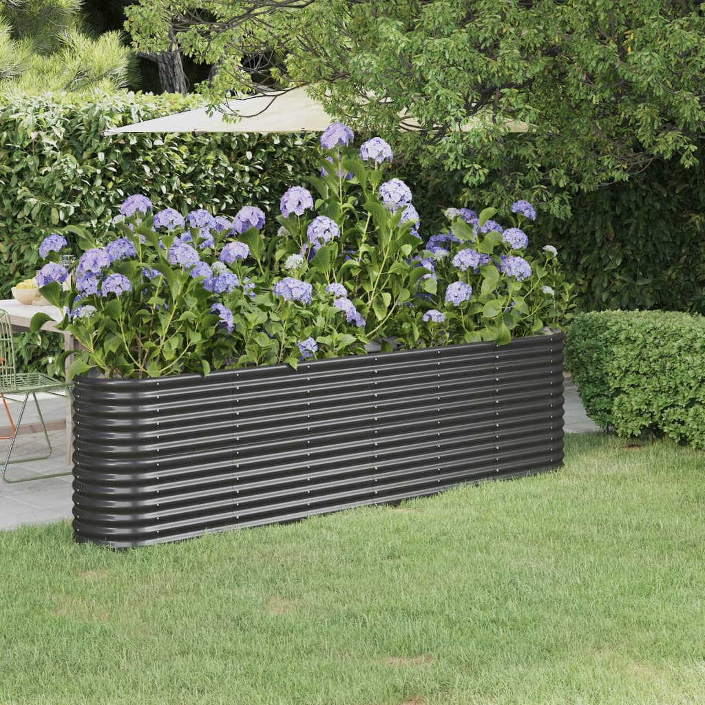 vidaXL Garden Raised Bed Patio Outdoor Raised Planter Box Powder-coated Steel-15