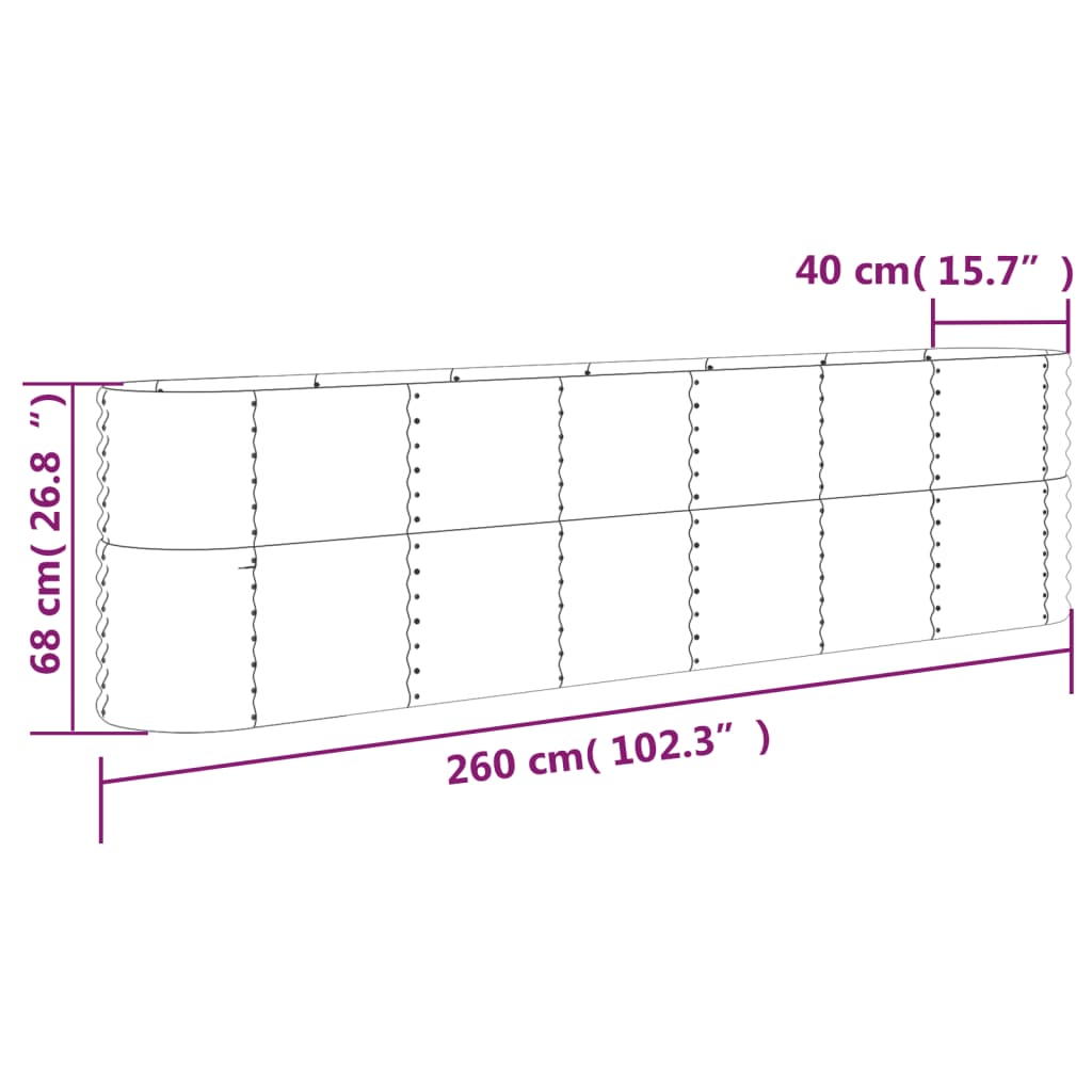 vidaXL Garden Raised Bed Patio Outdoor Raised Planter Box Powder-coated Steel-67