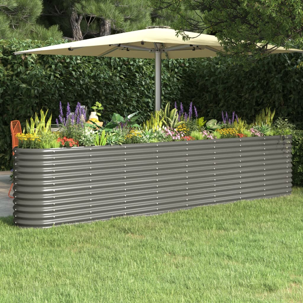 vidaXL Garden Raised Bed Patio Outdoor Raised Planter Box Powder-coated Steel-12