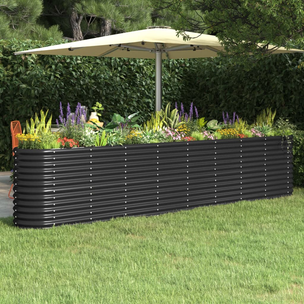 vidaXL Garden Raised Bed Patio Outdoor Raised Planter Box Powder-coated Steel-9