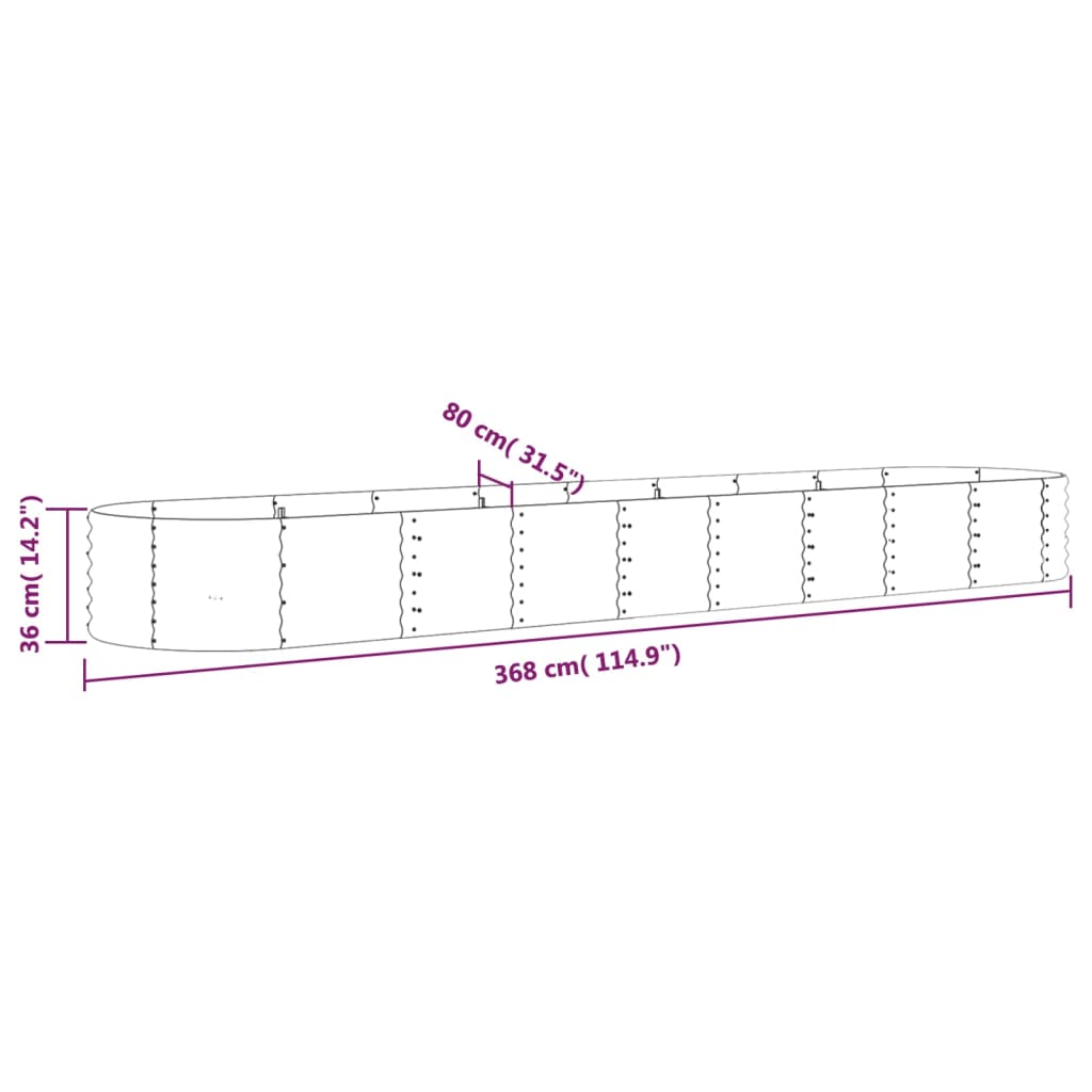 vidaXL Raised Garden Bed Raised Flower Bed Galvanized Steel Outdoor Planter-51