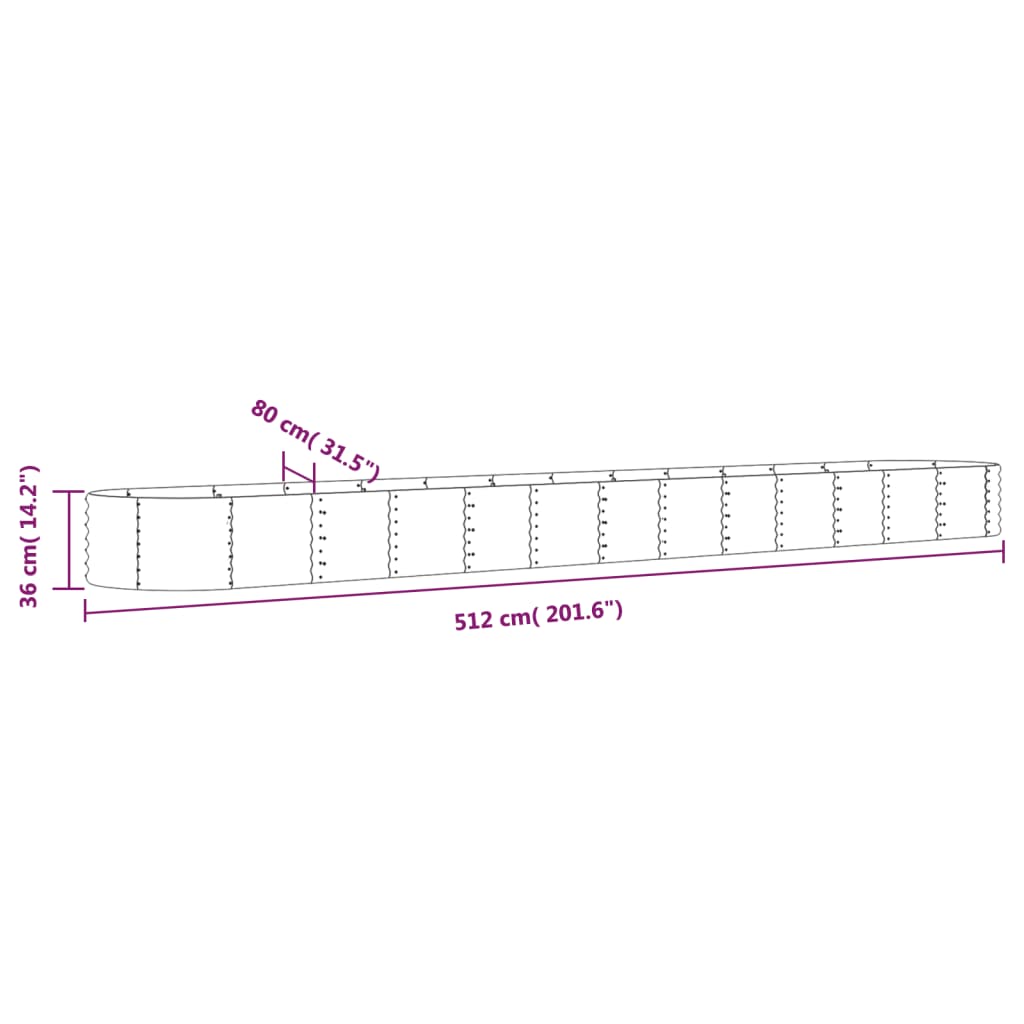 vidaXL Raised Garden Bed Raised Flower Bed Galvanized Steel Outdoor Planter-38