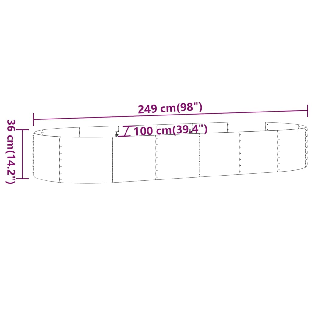 vidaXL Garden Raised Bed Patio Outdoor Raised Planter Box Powder-coated Steel-6