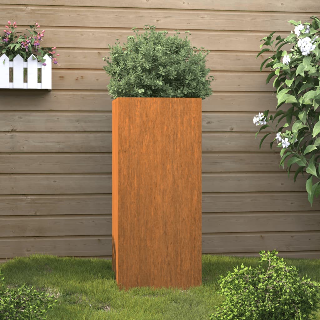 vidaXL Planter Stand Outdoor Raised Garden Bed for Vegetables Corten Steel-5