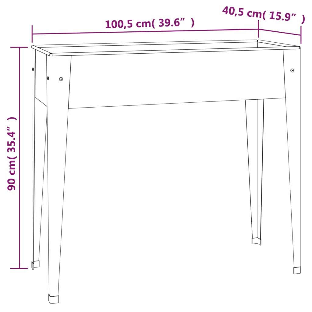 vidaXL Garden Planter 39.6"x15.9"x35.4" Galvanized Steel-4