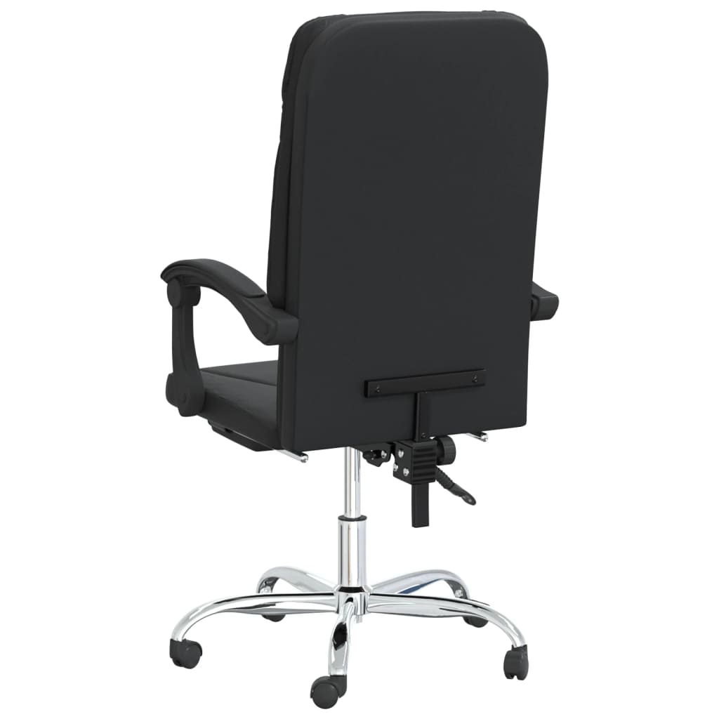 vidaXL Reclining Office Chair Black Faux Leather-3