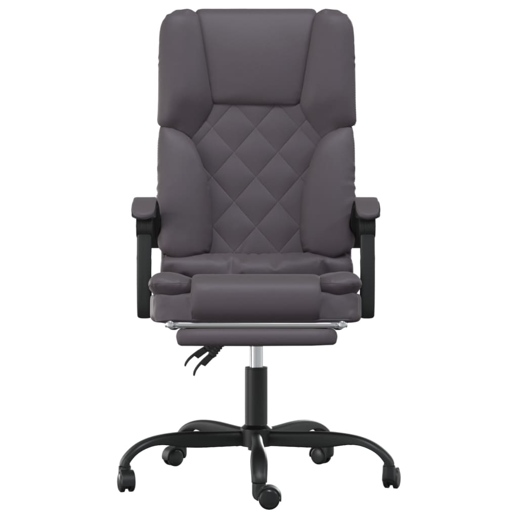 vidaXL Massage Reclining Office Chair Black Faux Leather-2