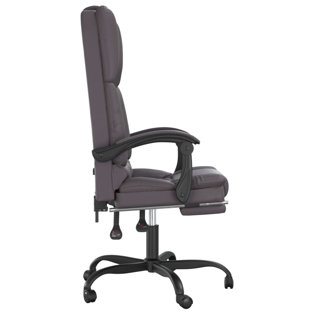 vidaXL Massage Reclining Office Chair Black Faux Leather-3