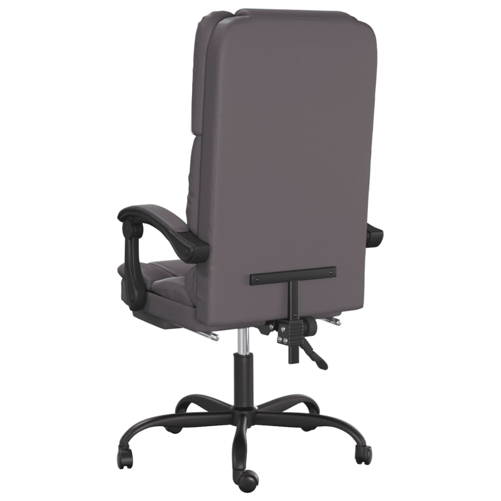 vidaXL Massage Reclining Office Chair Black Faux Leather-4