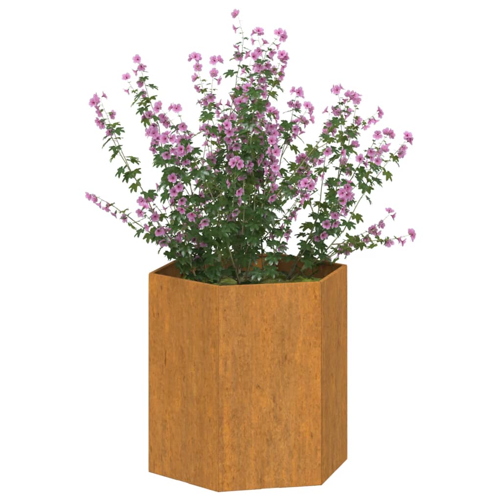 vidaXL Planter Stand Outdoor Garden Raised Bed Flower Box Rusty Corten Steel-17