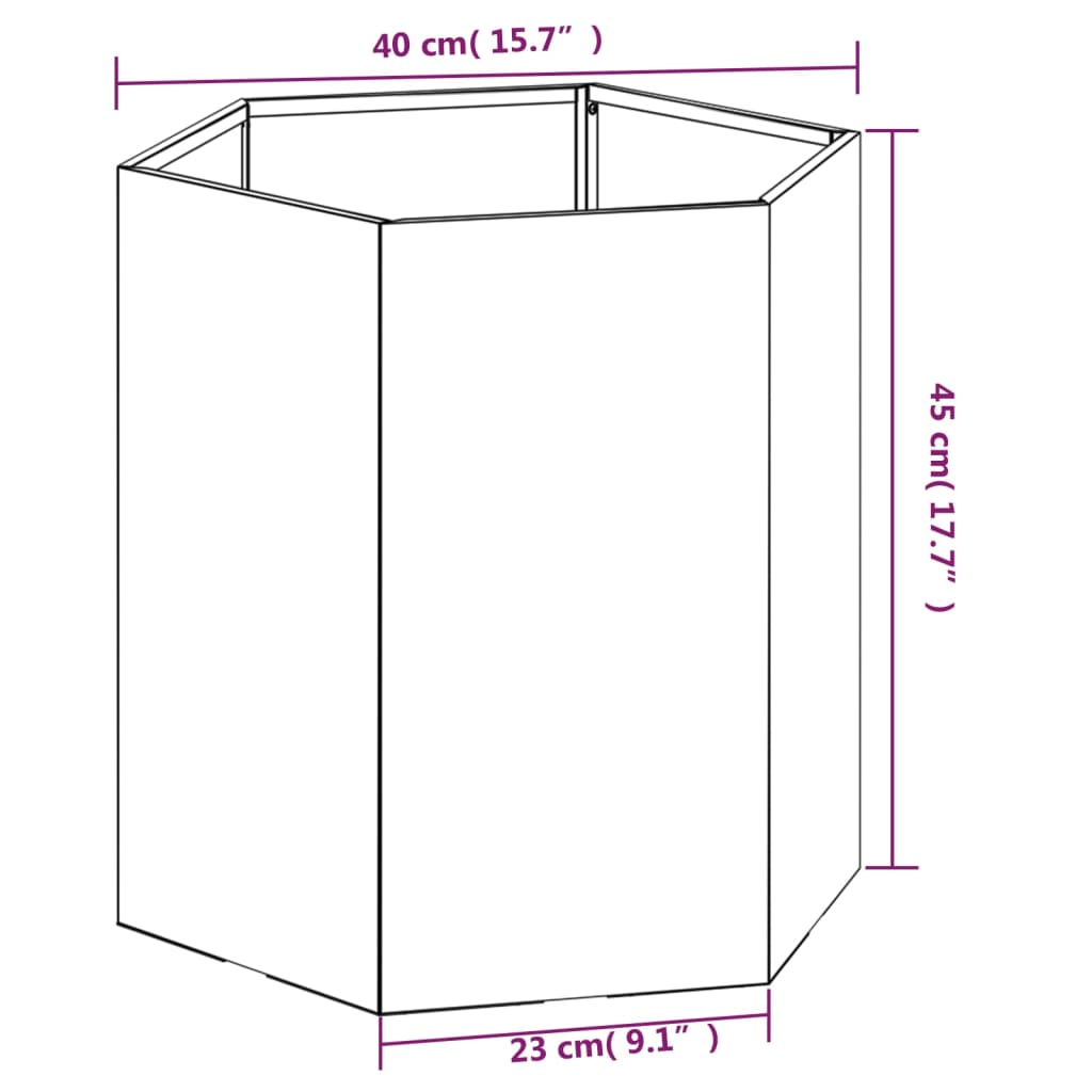 vidaXL Planter Stand Outdoor Garden Raised Bed Flower Box Rusty Corten Steel-13