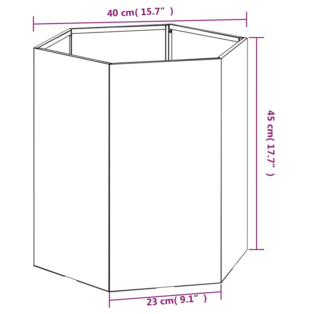 vidaXL Planter Stand Outdoor Garden Raised Bed Flower Box Rusty Corten Steel-38