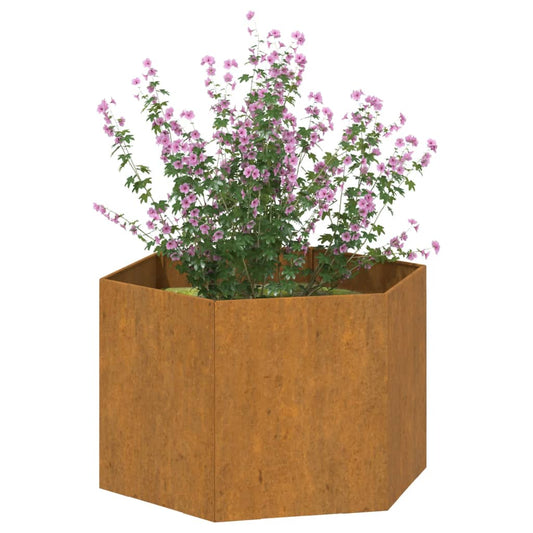 vidaXL Planter Stand Outdoor Garden Raised Bed Flower Box Rusty Corten Steel-20