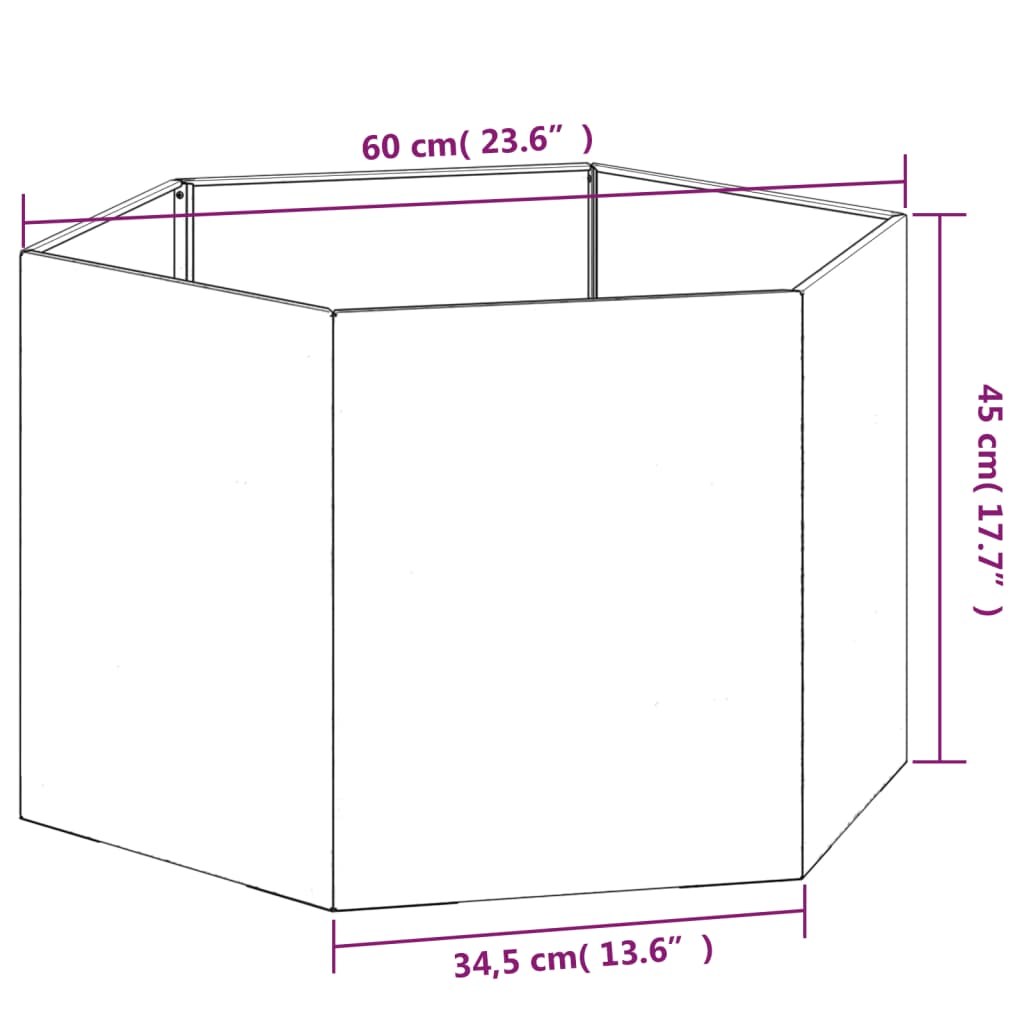 vidaXL Planter Stand Outdoor Garden Raised Bed Flower Box Rusty Corten Steel-16