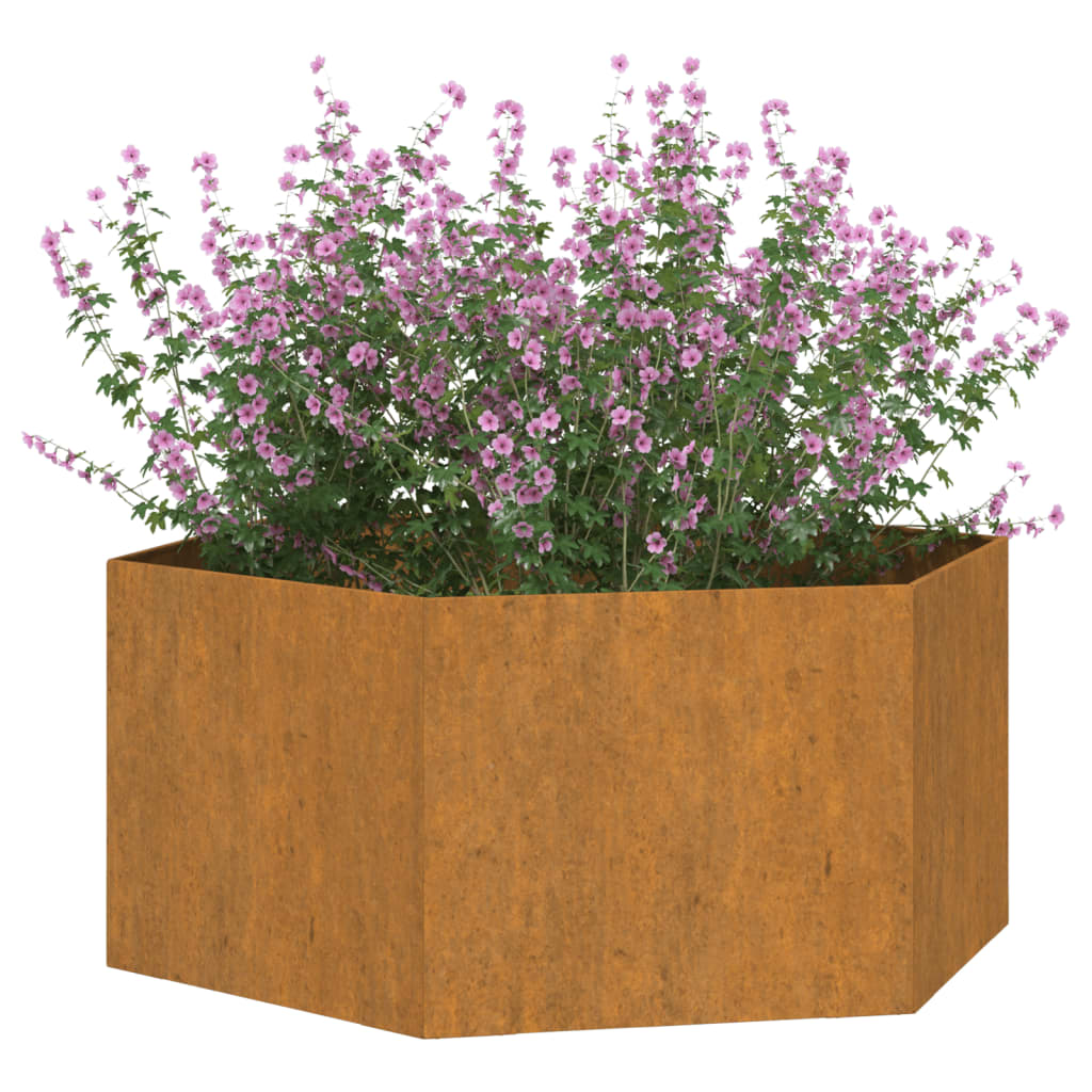 vidaXL Planter Stand Outdoor Garden Raised Bed Flower Box Rusty Corten Steel-10