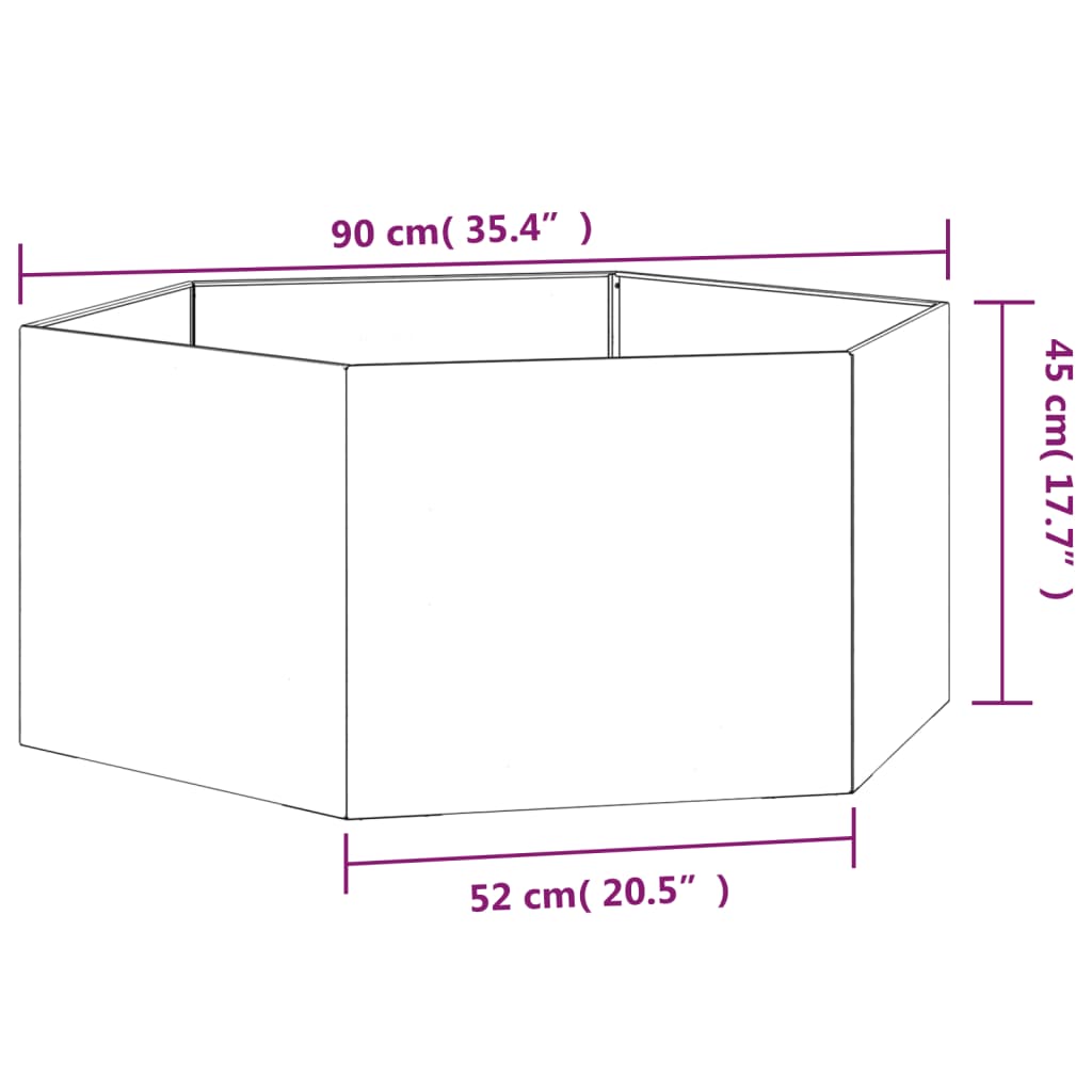 vidaXL Planter Stand Outdoor Garden Raised Bed Flower Box Rusty Corten Steel-5