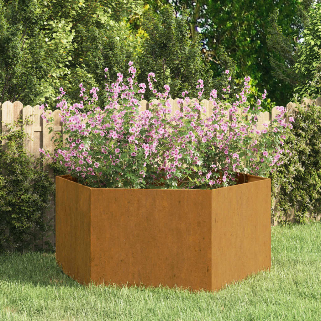 vidaXL Planter Stand Outdoor Garden Raised Bed Flower Box Rusty Corten Steel-0