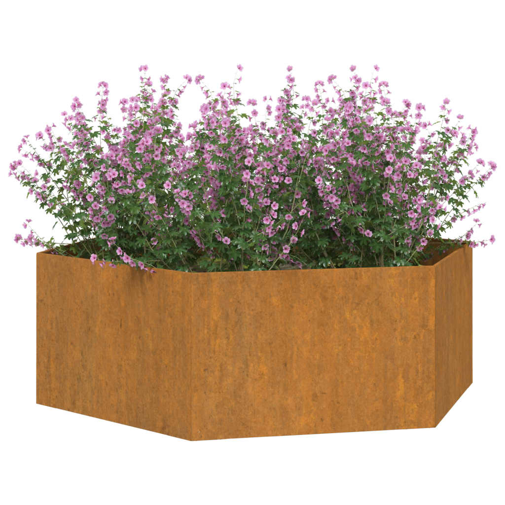 vidaXL Planter Stand Outdoor Garden Raised Bed Flower Box Rusty Corten Steel-9