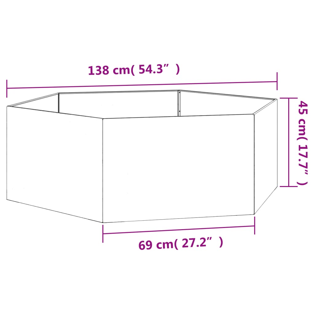 vidaXL Planter Stand Outdoor Garden Raised Bed Flower Box Rusty Corten Steel-4