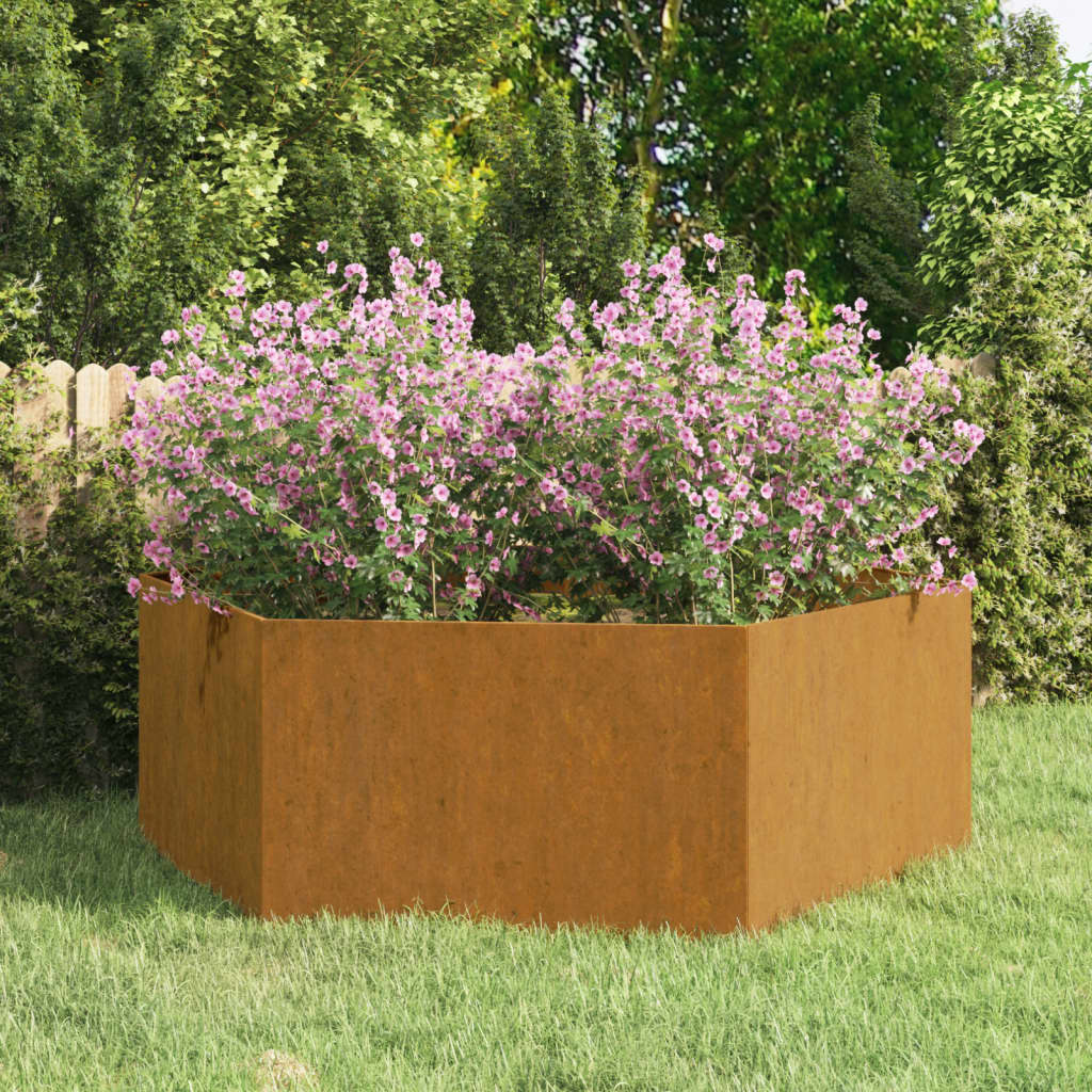 vidaXL Planter Stand Outdoor Garden Raised Bed Flower Box Rusty Corten Steel-39