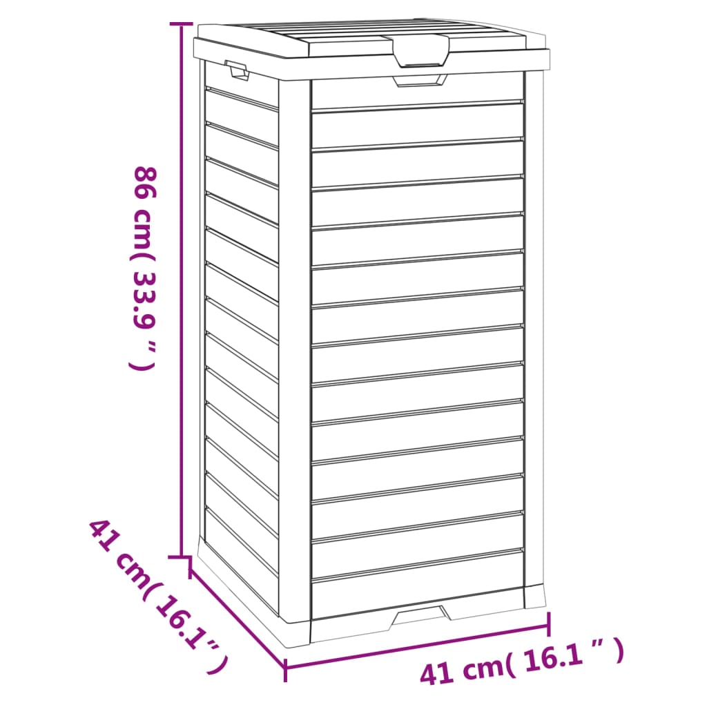 vidaXL Trash Can Garbage Can Trash Bin for Backyard Outdoor Polypropylene-8