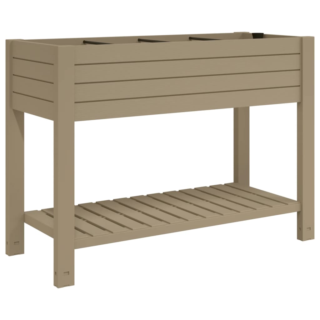 vidaXL Raised Garden Bed Outdoor Planter Box with Storage Shelf Polypropylene-0