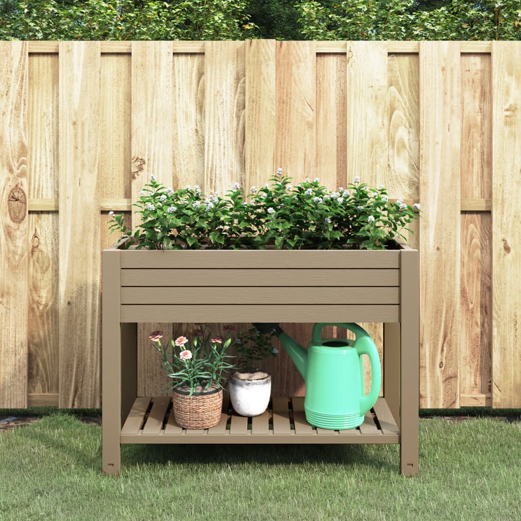 vidaXL Raised Garden Bed Outdoor Planter Box with Storage Shelf Polypropylene-7