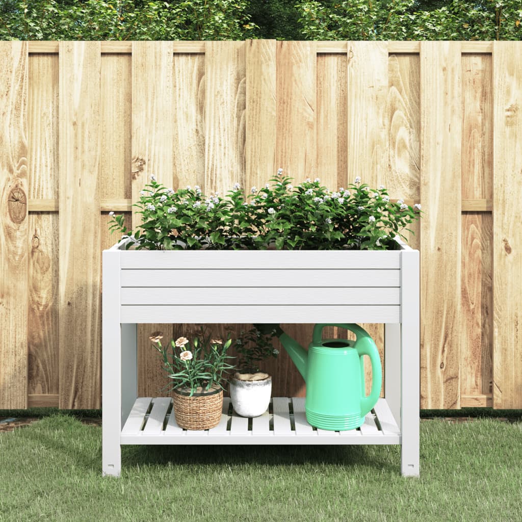 vidaXL Raised Garden Bed Outdoor Planter Box with Storage Shelf Polypropylene-1