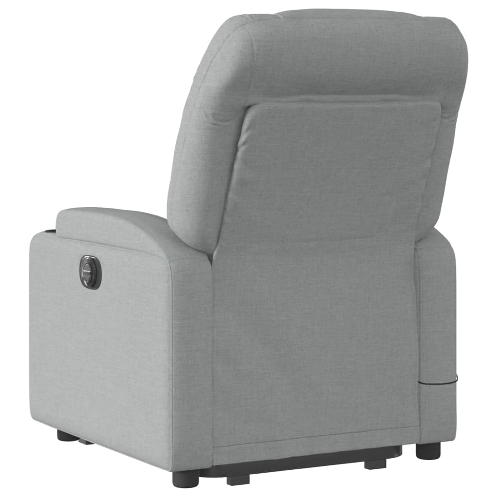 vidaXL Stand up Massage Recliner Chair Light Gray Fabric-2