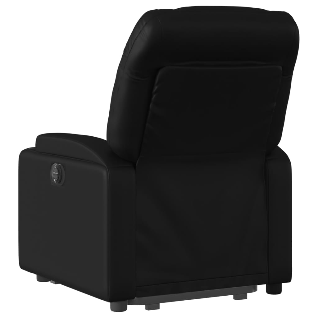 vidaXL Electric Stand up Massage Recliner Chair Black Faux Leather-2