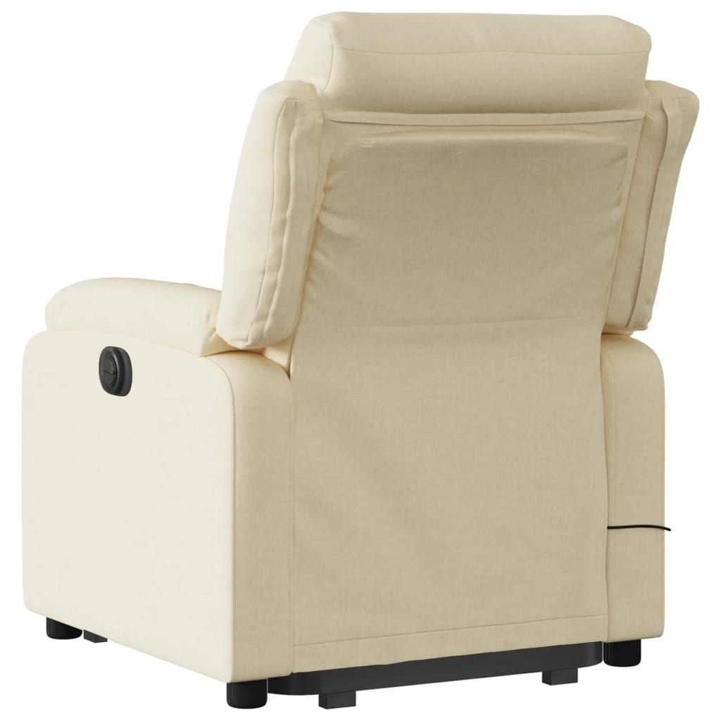 vidaXL Electric Stand up Massage Recliner Chair Cream Fabric-2