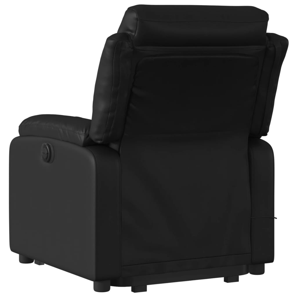 vidaXL Stand up Massage Recliner Chair Black Faux Leather-2