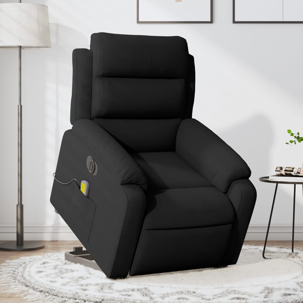 vidaXL Electric Stand up Massage Recliner Chair Black Velvet-5