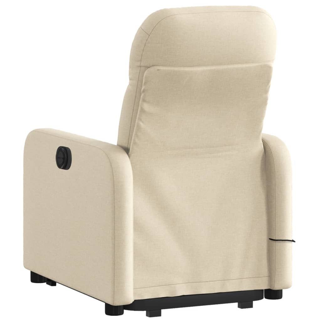 vidaXL Stand up Massage Recliner Chair Cream Fabric-2