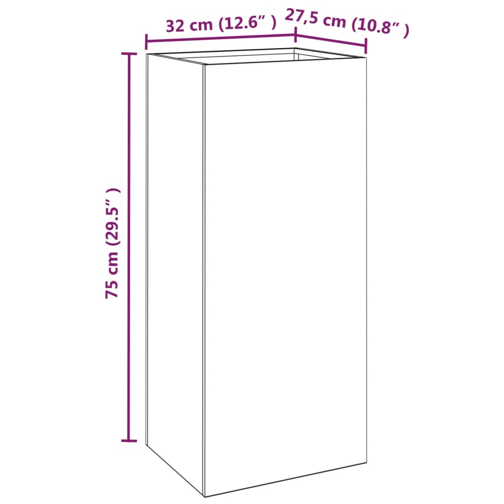 vidaXL Planter Stand Outdoor Raised Garden Bed for Vegetables Corten Steel-26