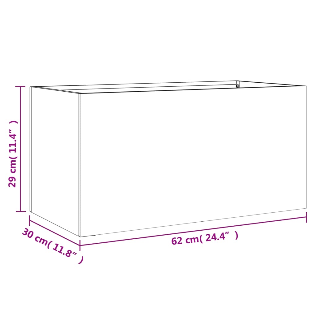 vidaXL Planter Stand Outdoor Raised Garden Bed for Vegetables Corten Steel-42