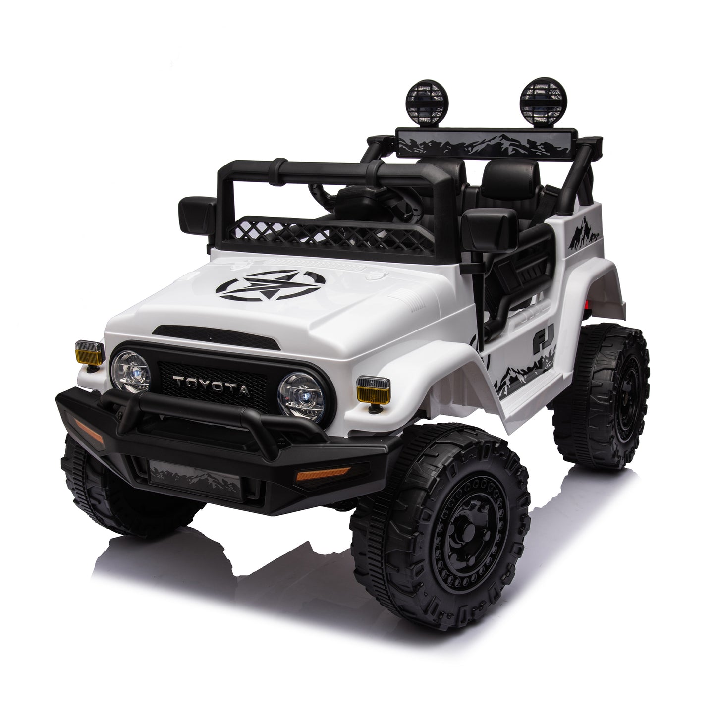 Licensed TOYOTA FJ Cruiser,12V Kids ride on car 2.4G W/Parents Remote Control,electric car for kids,Three speed adjustable,Power display, USB,MP3 ,Bluetooth,LED light,Three-point safety belt