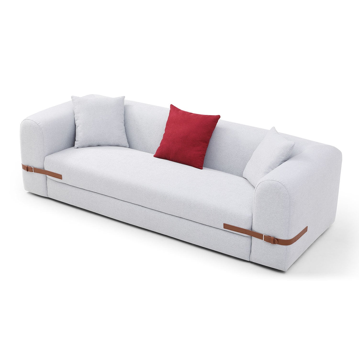 Modern Sofa with a Contrasting color Saddle leather Belt Design-4