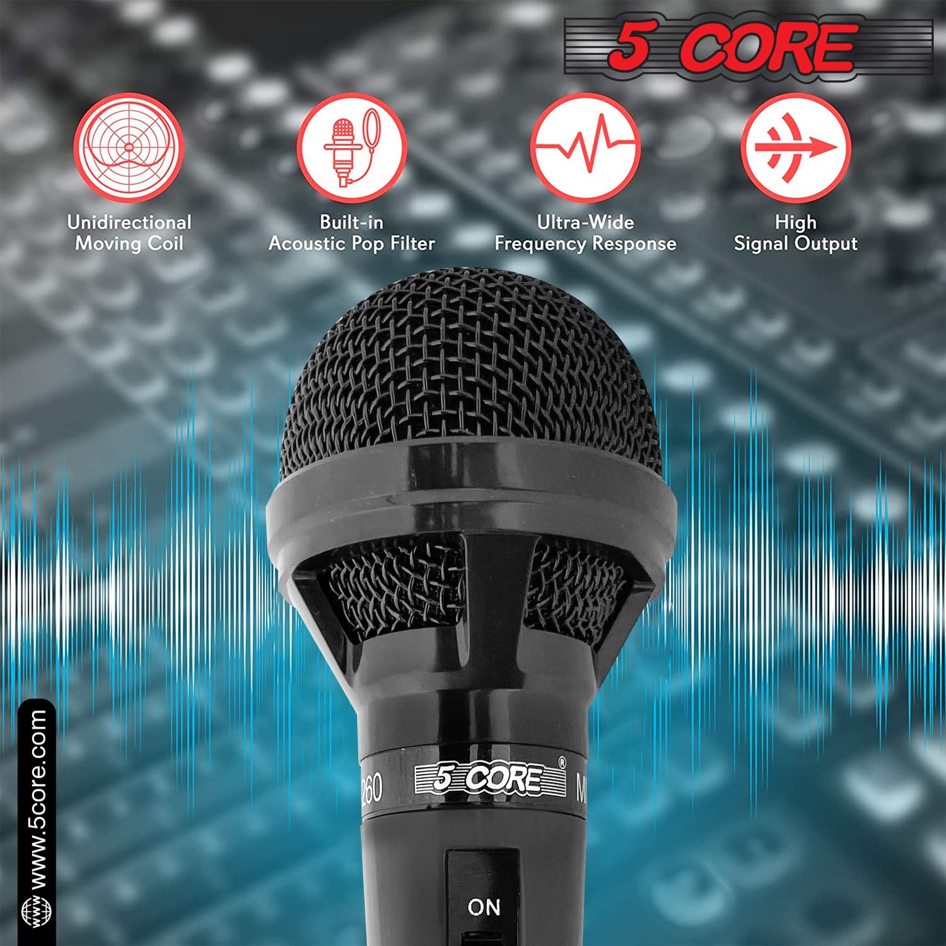 5 Core Microphone For Singing Karaoke Mic XLR Microfono Dynamic Cardioid Unidirectional-5